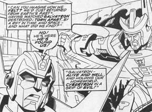 Aspect-Galvatron introduces himself to Rodimus after the Time Wars.